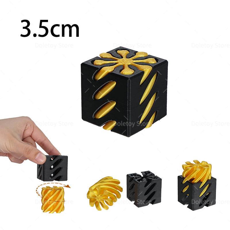 3D-печатная невозможная каменная сквозная игрушка Спиральная вращающаяся игрушка для снятия стресса Проходящая сквозь пирамиду Игрушка-иллюзия вихревой нити