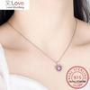 Silver 925 Necklace Women Girlfriend Wife Gift Jewelry Love Heart Zircon Crystal Pendant Necklace Colar De Prata Gn9