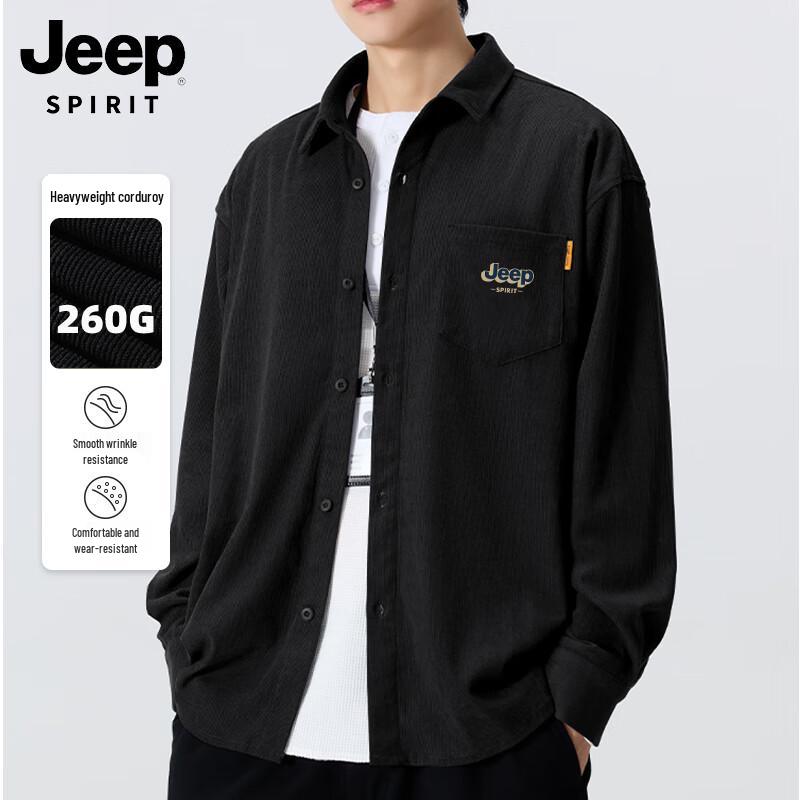 Мужская вельветовая рубашка с длинным рукавом и отложным воротником JEEP SPIRIT