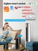 Умная розетка Tuya Zigbee 20A EU с мониторингом энергопотребления, функцией таймера, голосовым управлением через Alexa, Google Home, Яндекс