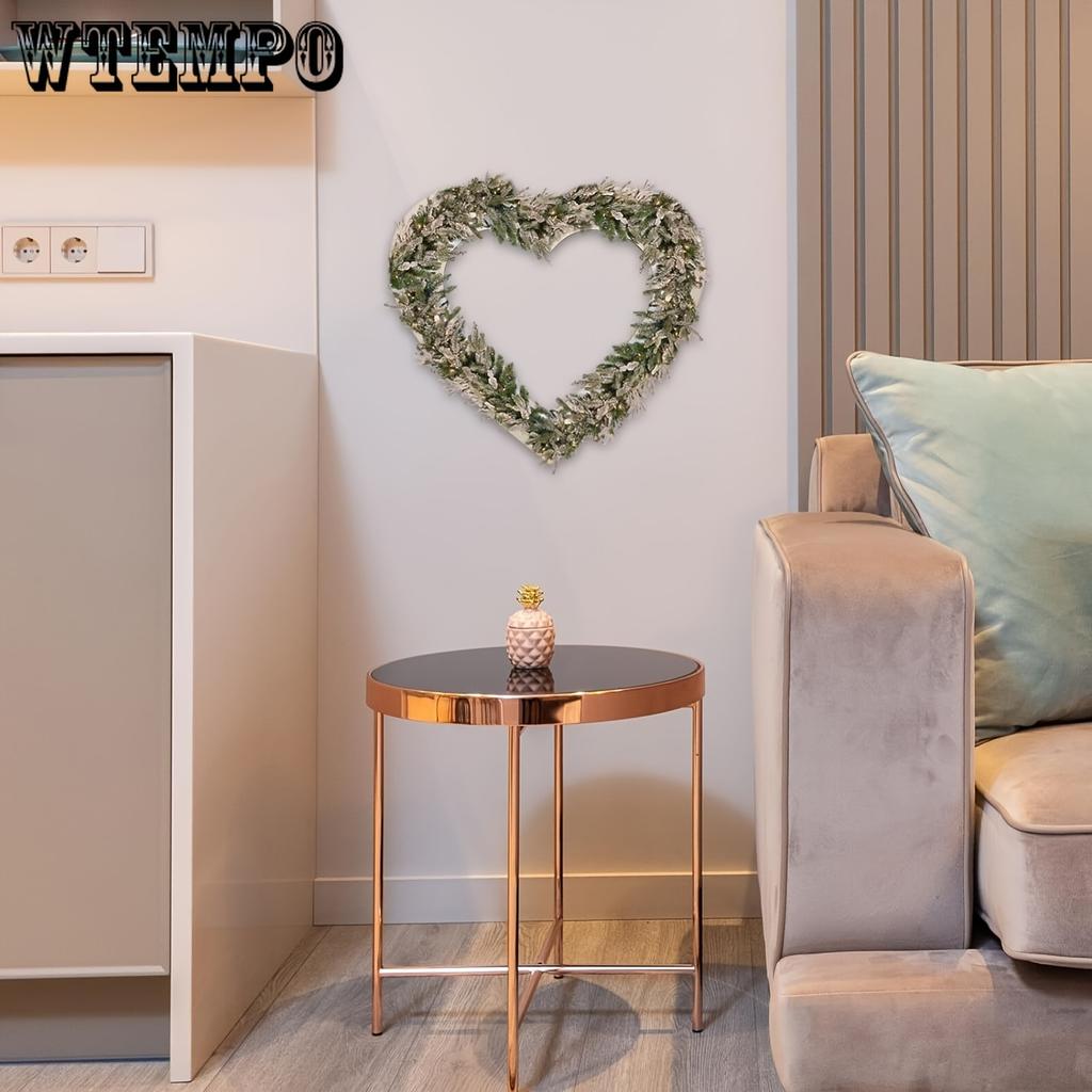 2pcs Heart-Shaped Wooden Wreath Frames for DIY Crafts - Unpainted Floral Hoops for Home Decor, Garland Making & Party Decorations