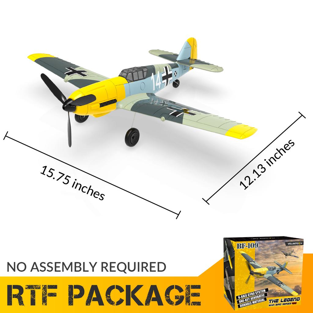 Volantex rc 761-11 Bf109 Fighter 400mm Wingspan 2.4G Remote Control Aircraft RTF One Stunt with X pilot Stabilization System