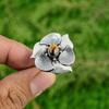 Gift For Women Statement Flower Adjustable Ring 925 Silver Natural TigerS Eye