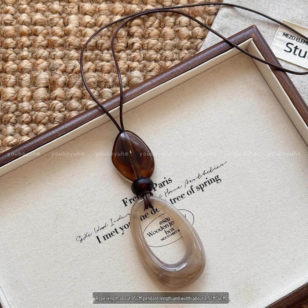 Китайская эстетика, ретро, омбре, длинное ожерелье для женщин - 2025, высококлассная цепочка для свитера, уникальный нишевый дизайн