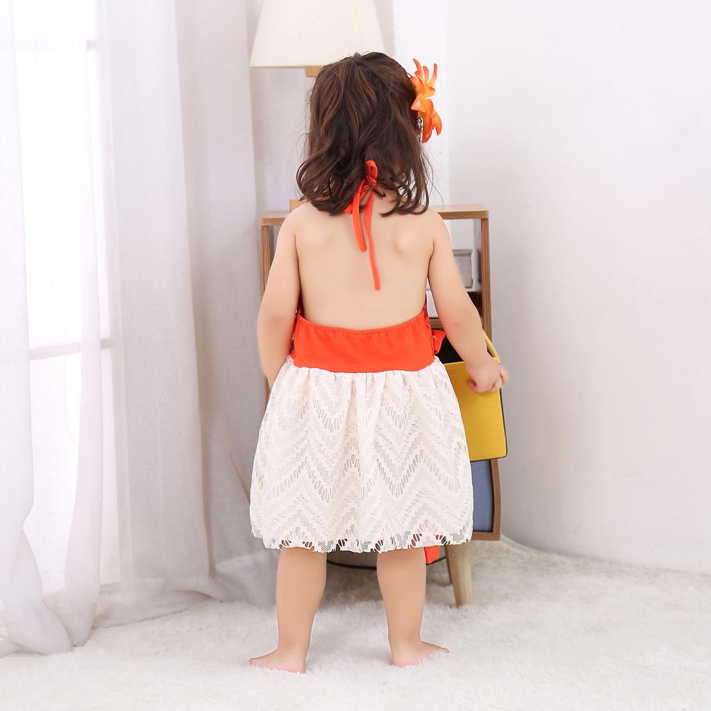 ins children's clothing European and American Moana series Moana shape red suspender princess mesh skirt
