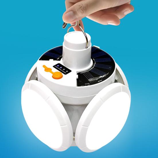 Folding Solar Lamp with Remote Control 5 Modes Adjustable Foldable LED Lantern with Hook USB Rechargeable Waterproof Camping Hanging Solar Light