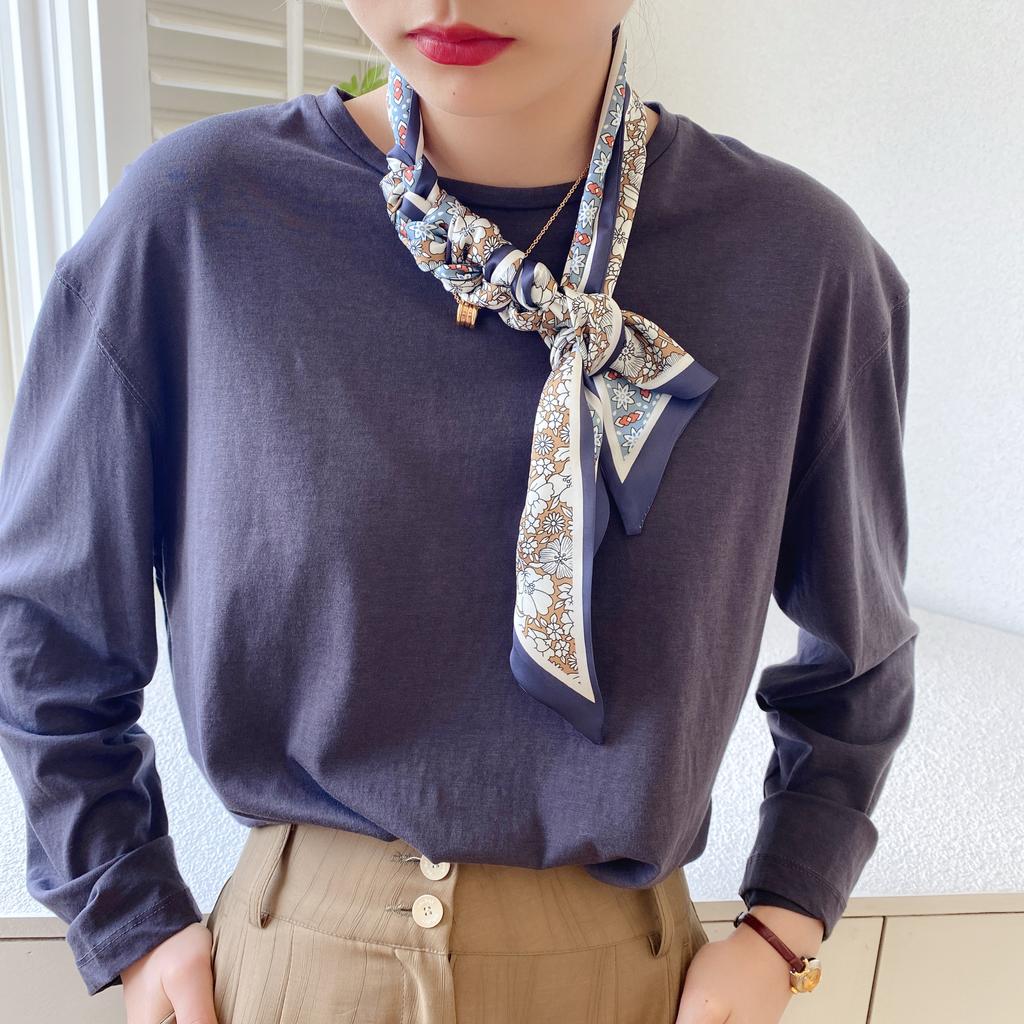 Весенне-летний атласный длинный шарф для женщин, солнцезащитная шаль, модный атласный длинный шарф для красоты, универсальный дорожный шарф