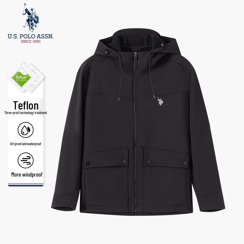 U.S. Polo Assn. Мужская водостойкая куртка с капюшоном для активного отдыха