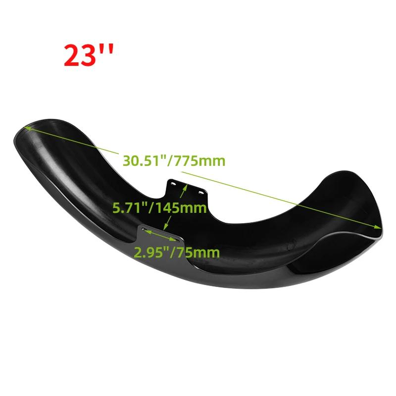Gloss Black Wrap Front Fender Mudguard 19" 21" 23" For Harley Touring Electra Street Glide Road King Ultra Baggers