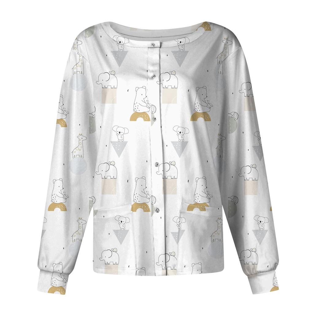 Женский однобортный защитный комбинезон с длинным рукавом и карманом, рабочий воротник-стойка, кардиган, куртка, топ