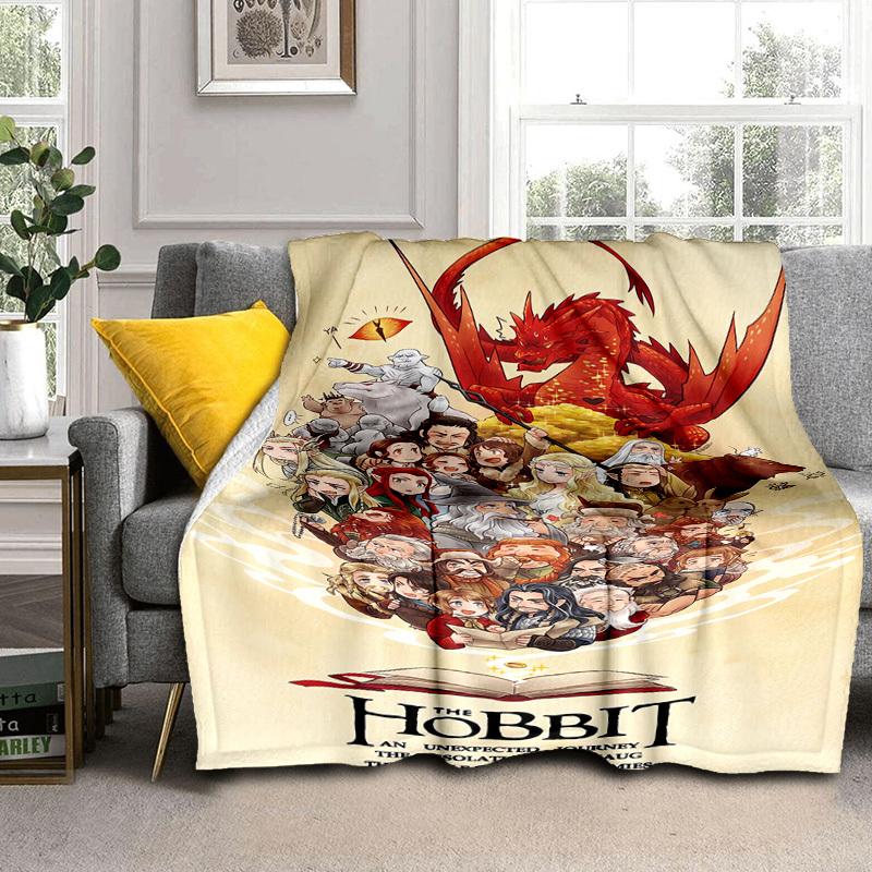 1pc The Hobbit Trilogy Cartoon Blanket,Portable Throw for Travel & Camping, All Season Cozy Blanket,Ideal Gift