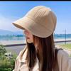 Solid Color Fisherman Hat Sunscreen Canvas Basin Hat Foldable Waffle Bucket Hat  Outdoor