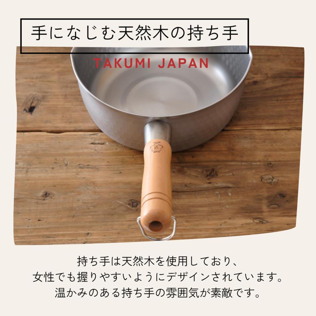 Takumi JAPAN Нержавеющая сталь Сделано для индукционных и газовых плит Нержавеющая сталь Магмовая пластина Одноручная сковорода Кастрюля, 20 см, Япония, Совместимый, Материал,