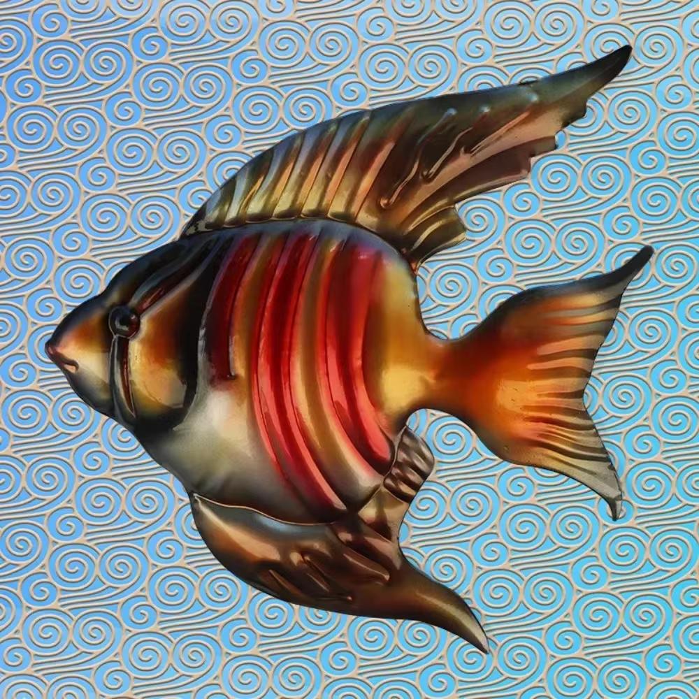 Настенные украшения для дома - Декор из железной рыбы. Изделия ручной работы из металла, подходят для кухни и ванной комнаты, добавляют очарования.