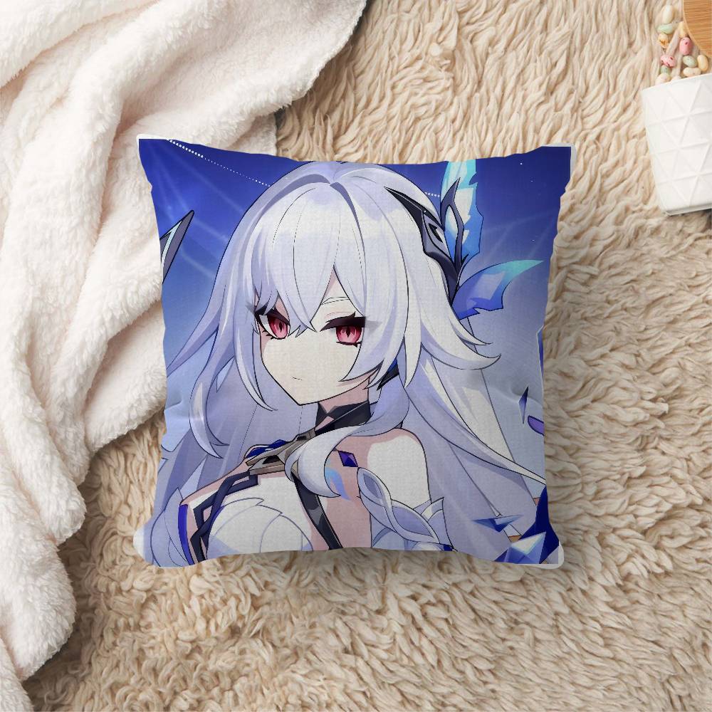 Game Genshin Impact Skirk Cushion Cover Polyester Sofa Cushions Decorative Throw Pillows Home Decoration Pillowcover