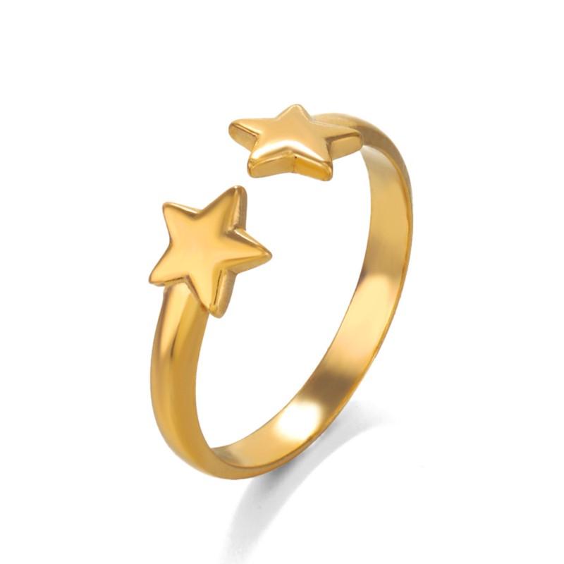 Stainless Steel Cute Five Point Star Open Ring For Women Fashion Popular Ring Party Jewelry Acceessory Gift