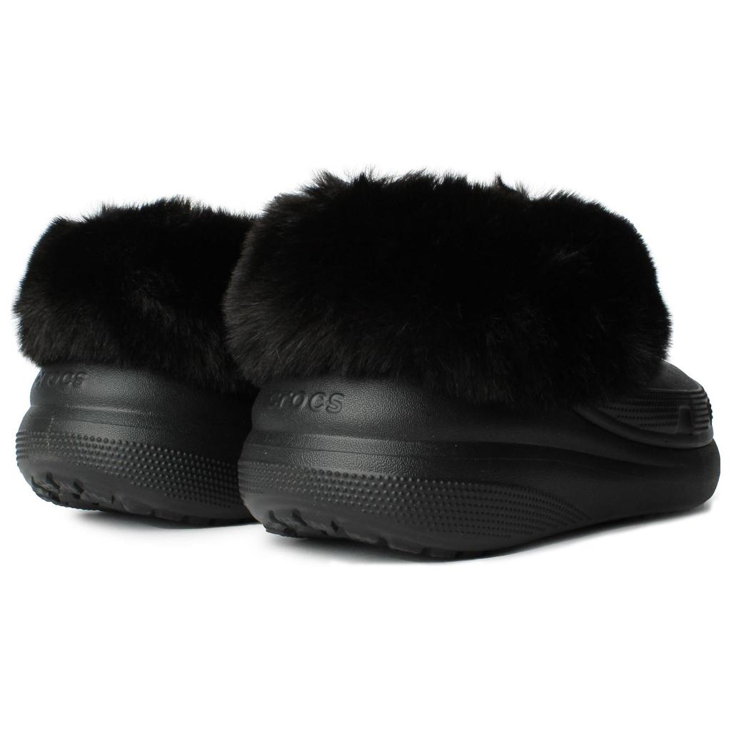 Crocs Клоги Теплые Плюшевые Амортизирующие Нескользящие Прочные Низкие Повседневные Туфли Обувь Унисекс Черные 208446-001