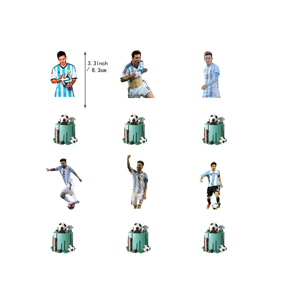 30 шт. товаров для вечеринок Месси включают баннер, топперы для торта и воздушные шары.