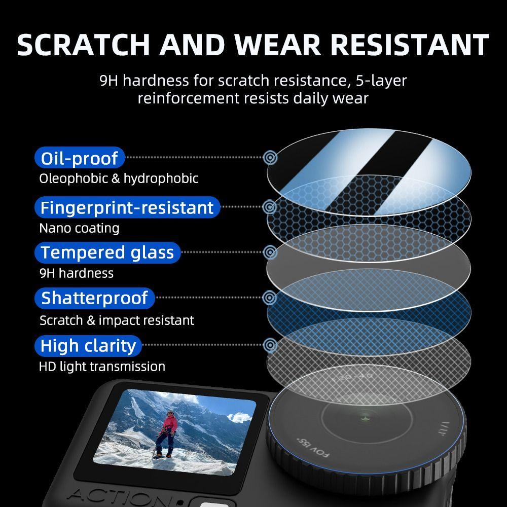 2 комплекта закаленного стекла Защитная пленка для экрана Lnes для аксессуаров экшн-камеры DJI Osmo Action 6