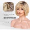 HAIRCUBE Парик с кружевной передней частью, завязанный вручную, парики из 100% натуральных волос для женщин, натуральный многослойный парик, волнистые разные стили для белых женщин - светло-русый омбре