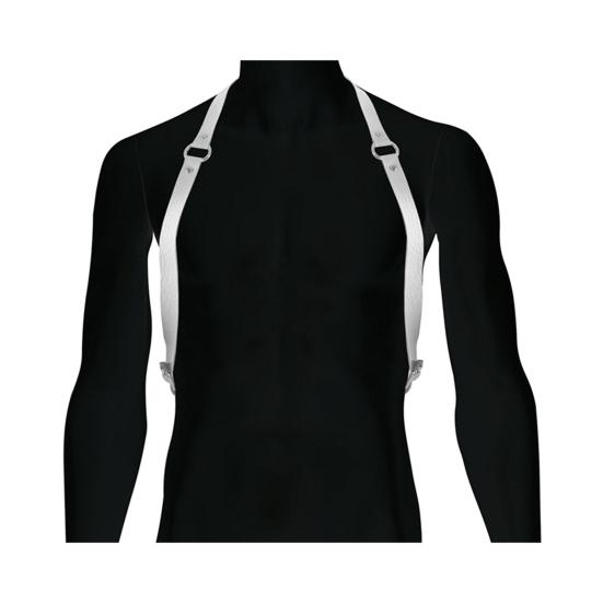 Men Women Punk Belt Punk Style Adjustable Faux Leather Harness with Buckled Straps Clothing Accessory