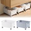 Large Capacity Storage Box with Roller Laundry Basket Wheeled Storage Bin for Clothes Fitness Equipment Snack Toy Office Organizer Box