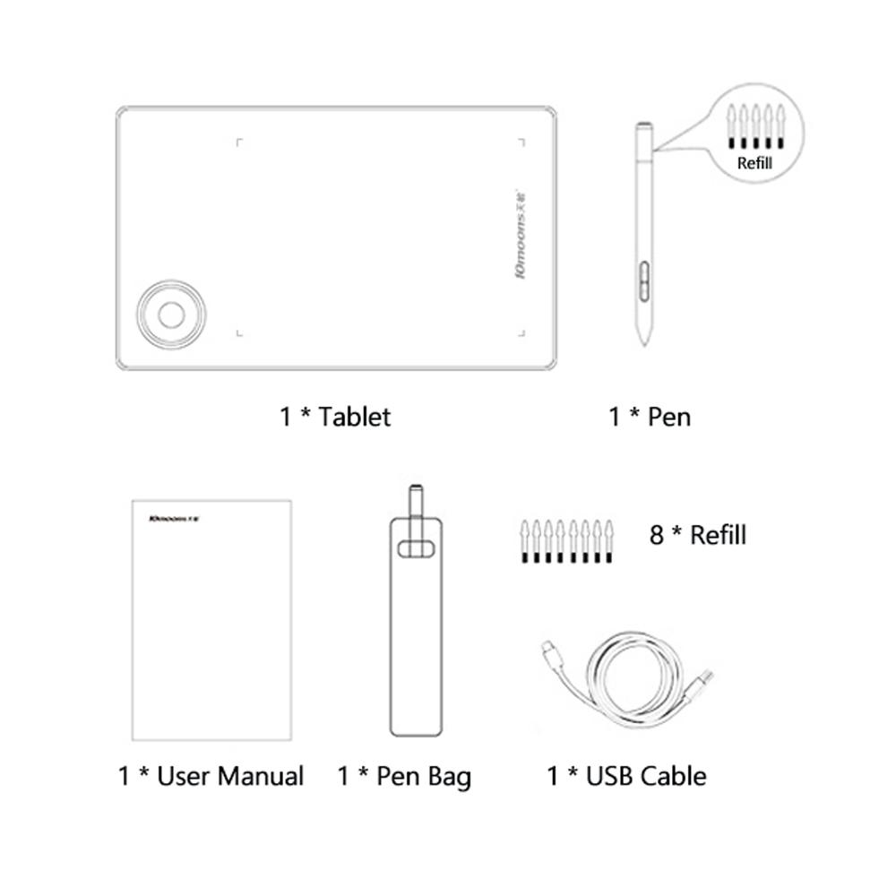 Графический планшет 8192 уровней, цифровой планшет для рисования G50 с ручкой для Android/Windows/компьютеров/мобильных графических планшетовAA