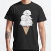 Плюс размер S-3XL Футболка с принтом Ice Cream Seals Мужские топы Модная одежда Футболки
