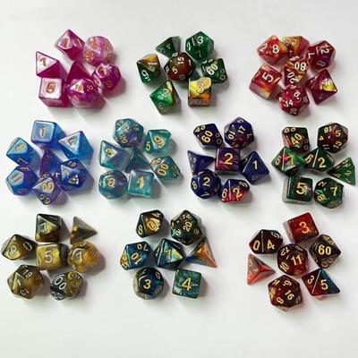 7 шт./набор D12 D20 7-гранные для TRPG DND настольной игры игровые кубики многогранные кубики DND кубики