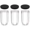 16oz Cups 6 Piece Set - 3 Replacement Cups WITH LIDS for Magic Blender LIDS INCLUDED