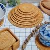 Декоративный кухонный коврик Нескользящий Подставка из натурального волокна Для горячих блюд и напитков Устойчивый к скольжению Травяной поднос
