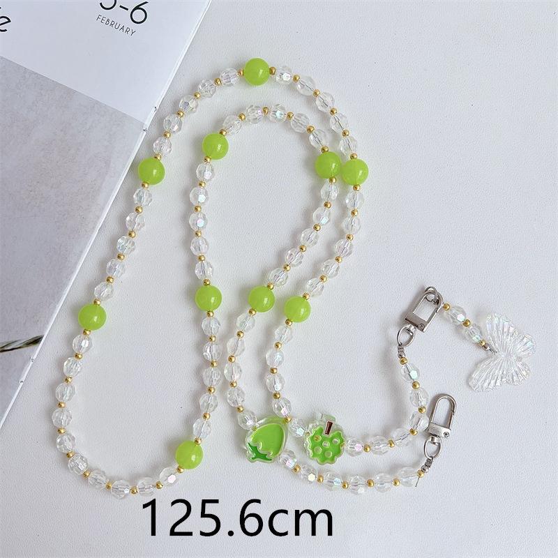 Универсальный ремешок для телефона через плечо с бусинами, длинные шейные ремешки, чехол для телефона с защитой от потери и нашивкой для iPhone, Samsung, Xiaomi