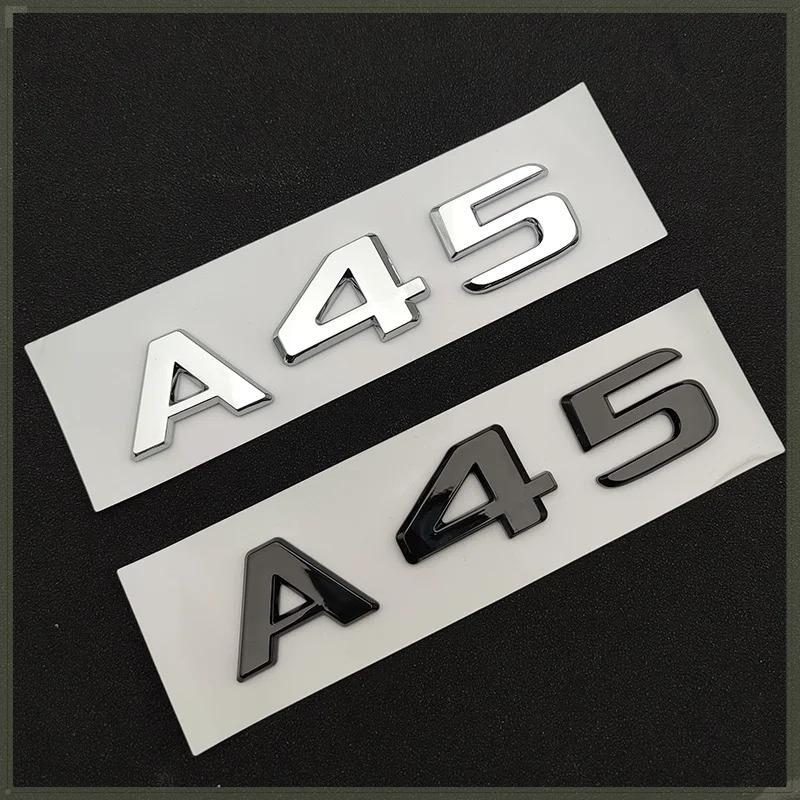 3D ABS Chrome Glossy Black A 45 Logo A45 Emblem Letters NJZW3 Auto Sticker Nameplate Car Trunk Badge For A45 Accessories