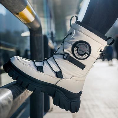 Зимние хлопковые ботинки женские высокие утепленные модные хлопковые ботинки утепленные теплые на толстой подошве сноубутсы на платформе нескользящие хлопковые ботинки