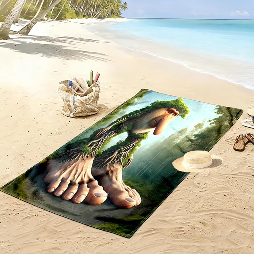 Giant Tree Creature in Enchanted Forest Beach towel quick-drying for travel outdoor sports jogging beach and swimming