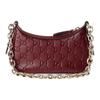 Gucci GG Emblem GG Print Embossed Leather Shoulder Bag Small Women Shoulder Bag Red 847091-AAFDV-6207