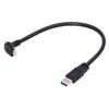 Cablecc тип C USB 3.1 нижний угол вверх двойной винтовой замок стандартный USB3.0 кабель для передачи данных 90 градусов для камеры 30 см