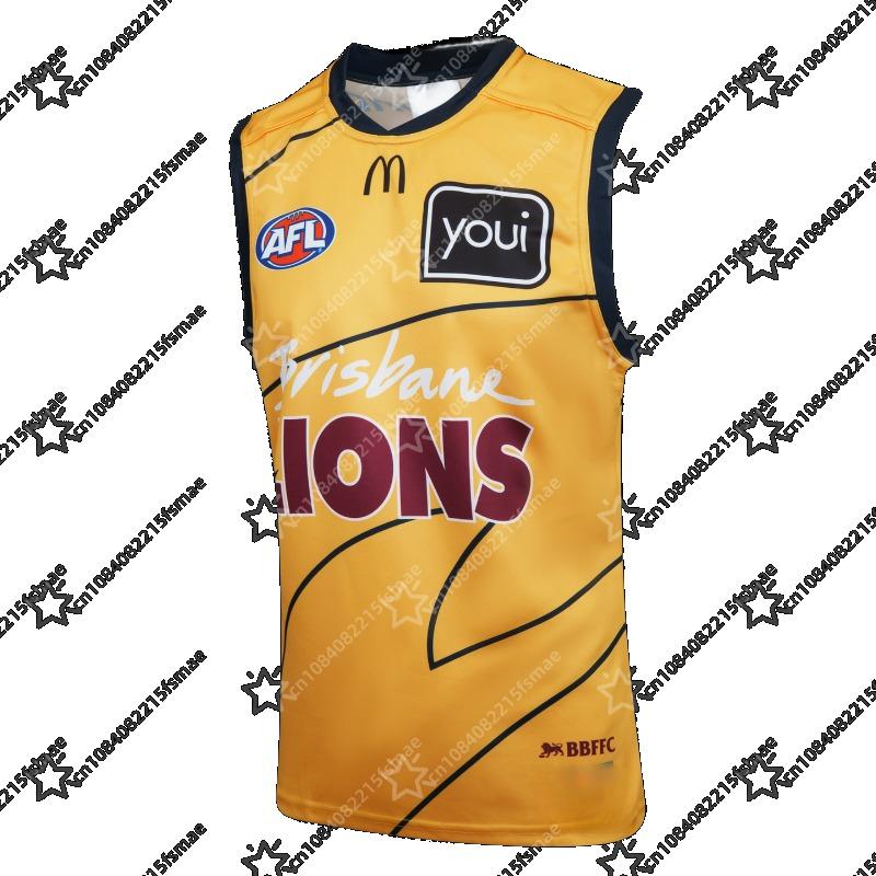 Официальная копия домашней тренировочной ретро-футболки Brisbane Lions AFL Безрукавка для футбола BBFFC Одежда для фанатов
