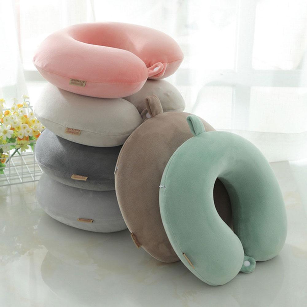 Polyester Solid Color Memory Foam Memory Pillow Ushaped Pillow Soft Comfortable Travel Neck Office Nap Pillow Memory Foam Pillow
