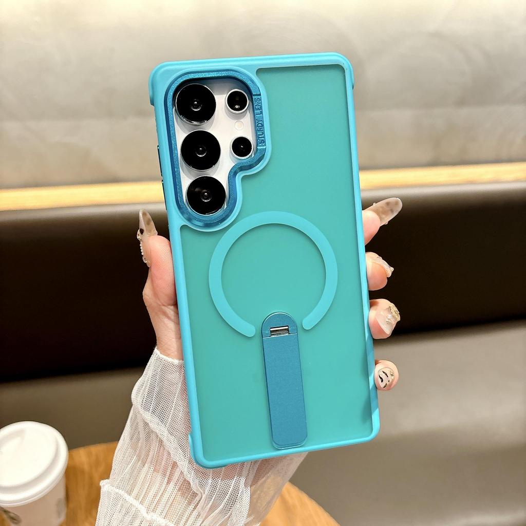 Samsung S25 Ultra Magnetic Phone Case, Frosted Stand, S24+ Drop-proof Protection