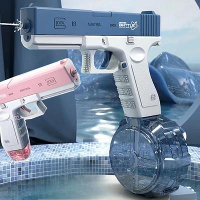2025 Новый Водяной Пистолет Электрический Пистолет Glock Игрушка для Стрельбы Полностью Автоматическая Летняя Водная Пляжная Игрушка Для Детей Мальчиков Девочек Взрослых