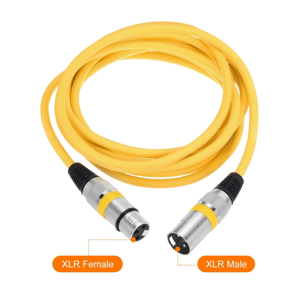 Uxcell XLR Female To XLR Male Cable, 10ft XLR To XLR Microphone Cable, Audio Adapter Cord for PreampSpeaker System, Yellow