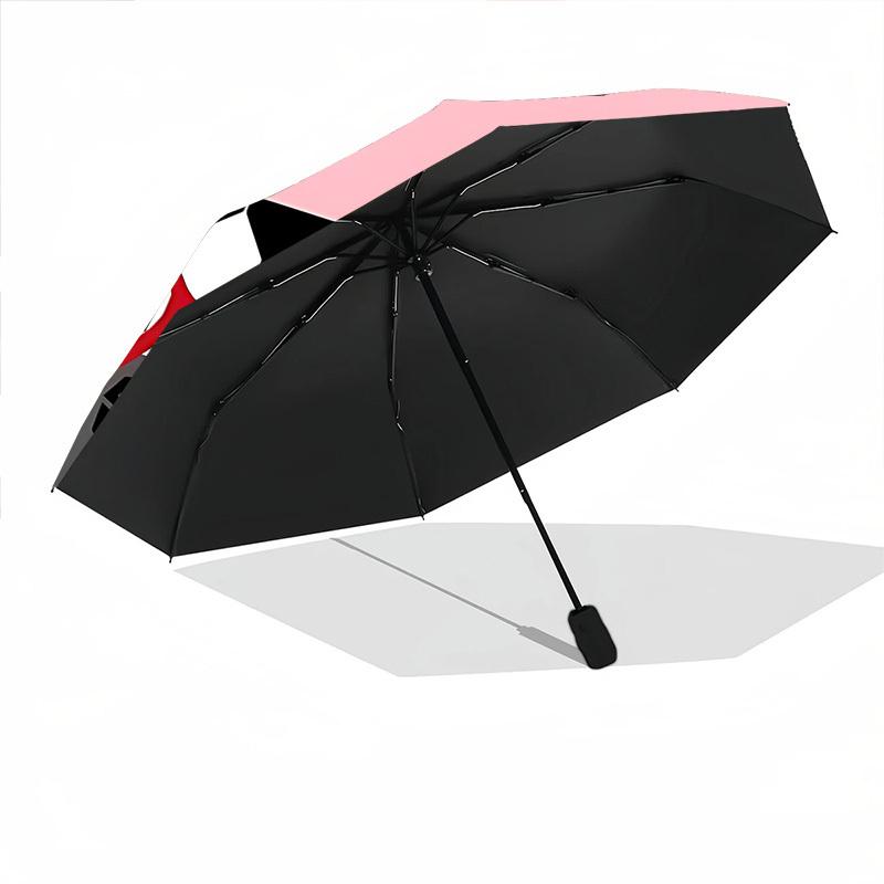 1pc Heart Glasses Dog Automatic Folding Umbrella - 8-Rib Durable Iron Frame, Compact Portable for Daily Travel yy251205066