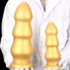 Gold Silicone Giant Dildo with Sucker Anal Plug Fisting Sex Toy Strap On Penis Realistic Dick BDSM Suitable for Both