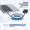 Кабель Cable Matters 80 Гбит/с плетеный Thunderbolt 5 к 120 Гбит/с пропускная способность 240 Вт Thunderbolt 5 Thunderbolt Черный [Сертифицирован Intel] - 0,5 м, [Up Boost,
