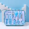 10pcs/box Baby Nail Care Set Blue Pink Ear Digger Nail Clipper Set Children's Brush Comb Thermometer Mother and Baby Medicine Feeder Set