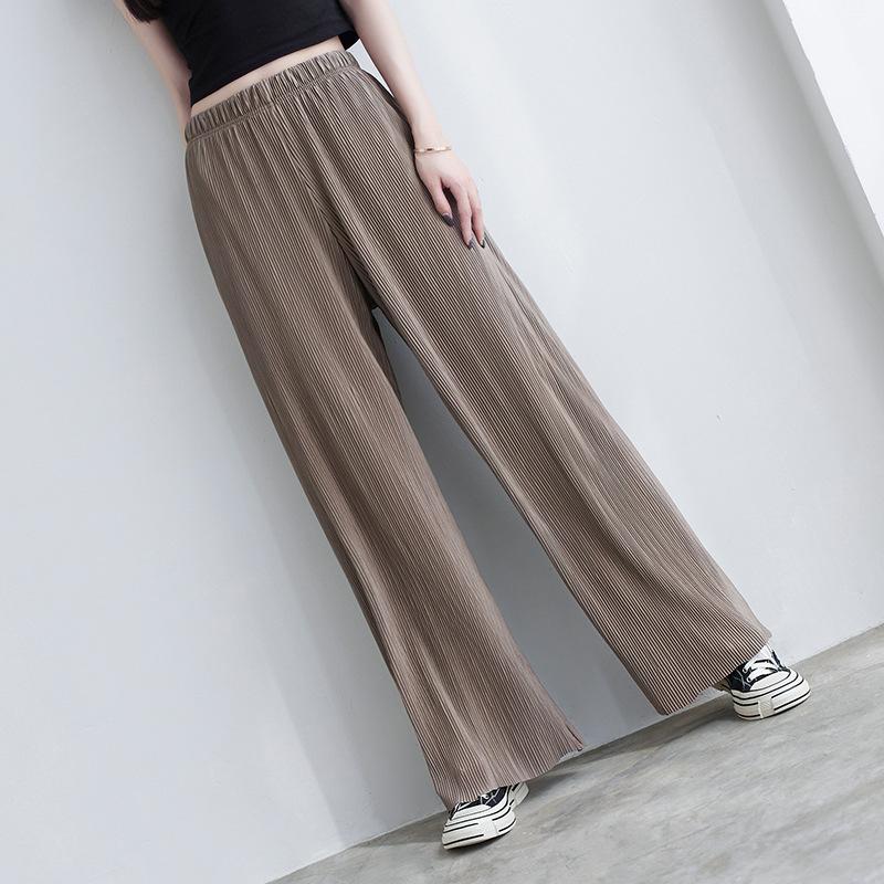 Летние свободные брюки свободного покроя с высокой талией, прямые брюки для йоги и танцев, повседневные брюки для женщин