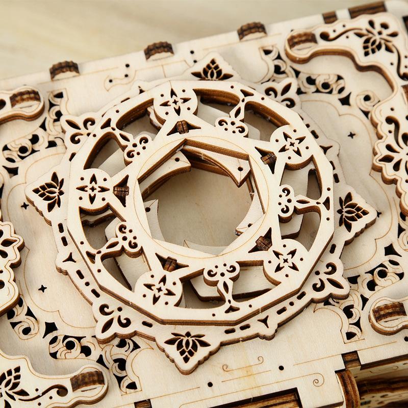 3D Wooden Puzzle Music Box Kit Antique Jewel Box DIY Home Decoration Model Educational Toys Birthday Christmas Gifts