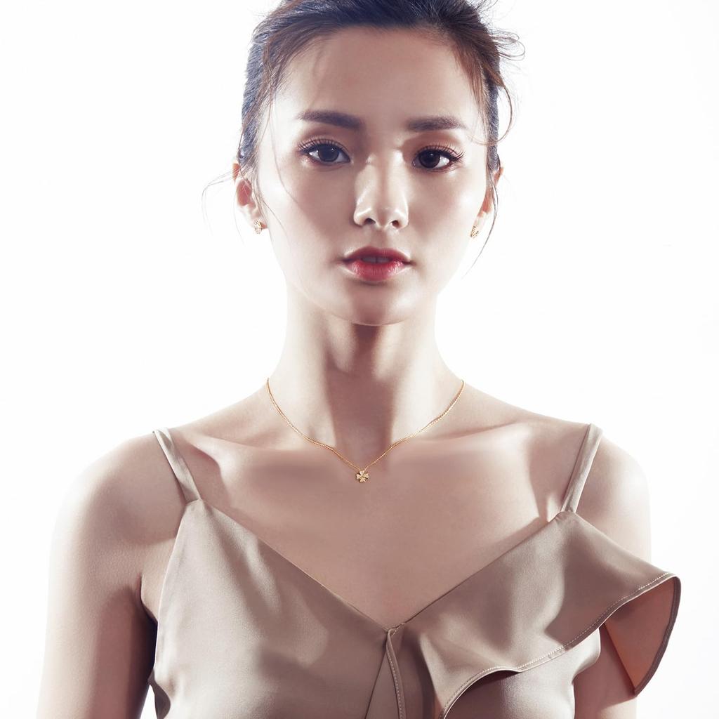 K18 Gold Diamond Necklace Lab Grown Diamond Four Leaf Clover 18K Birthday Anniversary Day Christmas Gift Present Gift Wrapping Included [FANCIME]