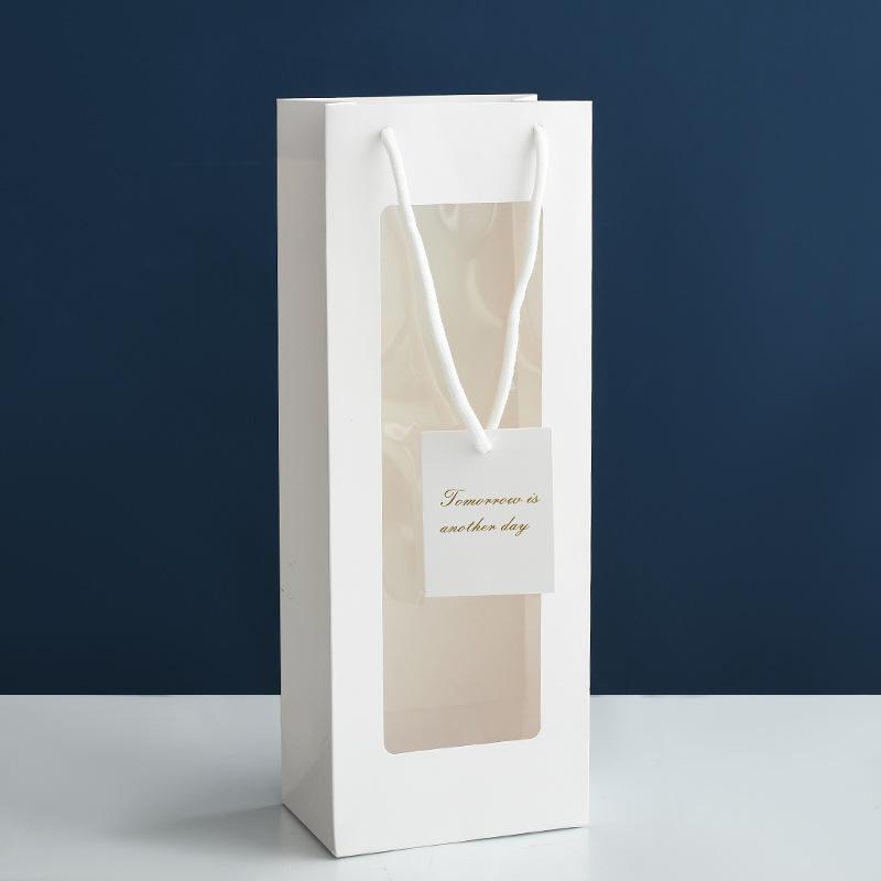 5 шт. Видимые ручные подарочные пакеты простые белые вертикальные окошки для дня рождения, свадьбы, вечеринки, подарочные пакеты ручной работы